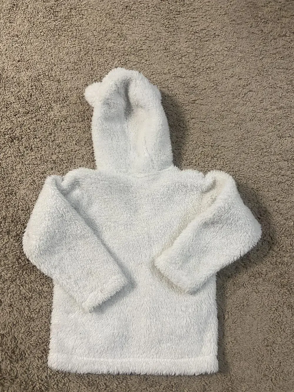 Patagonia Jacket Youth 4T White Fleece Hooded Full Zip Bear Ears Sherpa